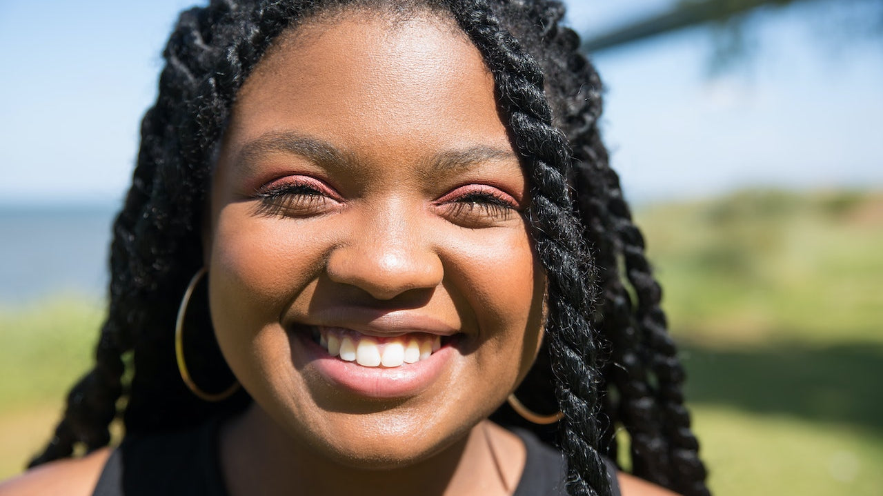Outdoor portrait of a girl smiling