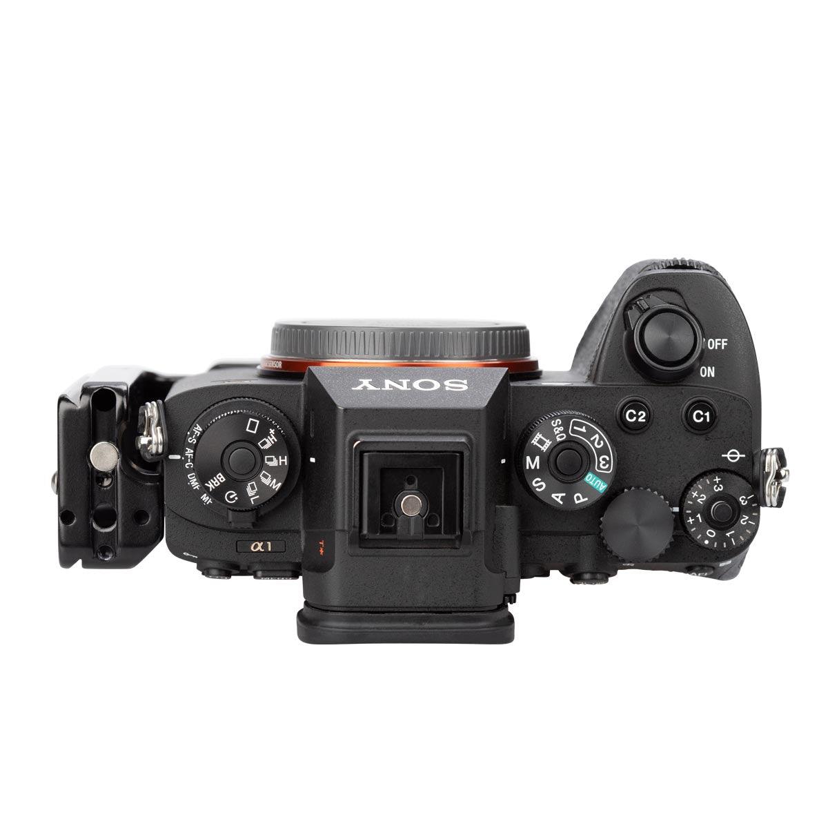 Sony A1 Top View with PLSA1 L-bracket