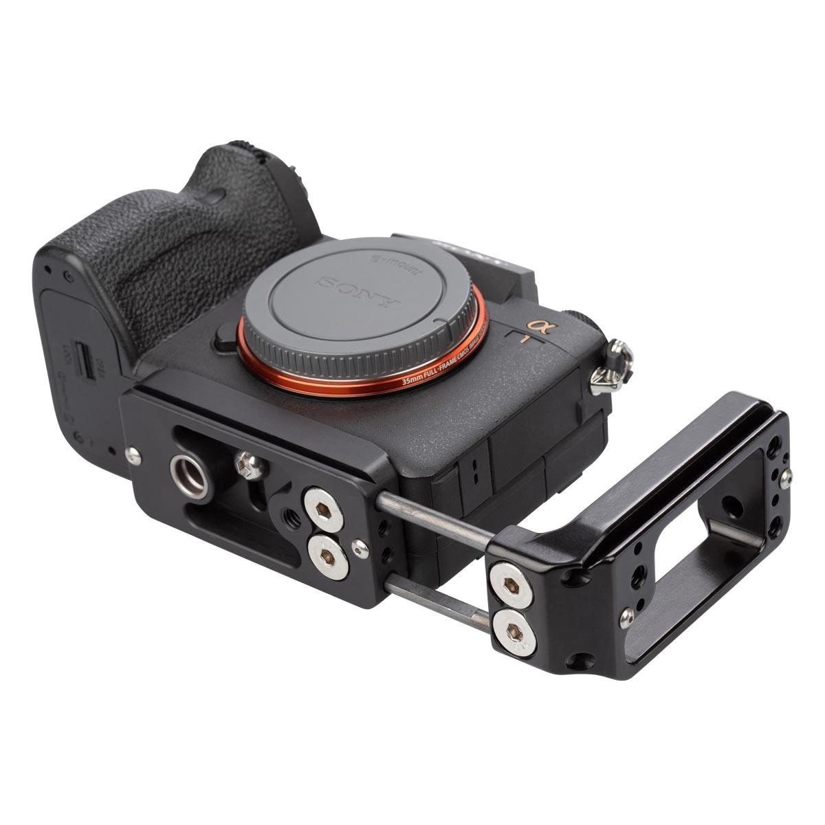 Two piece design L-bracket. Extendable Vertical component.