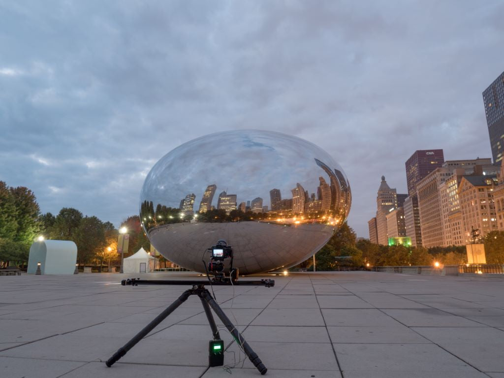 ProMediaGear video slider mounted on a tripod