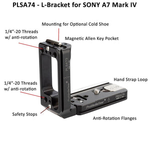 PLSA74 Arca-Swiss L-Bracket for Sony Alpha A7R IV, A7SIII and Sony A9 II